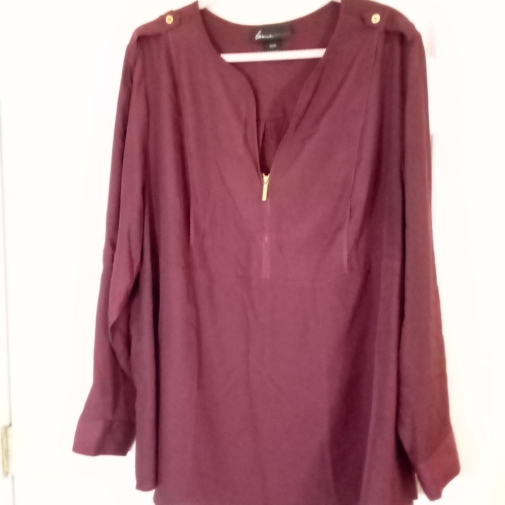 Lane Bryant Blouse in size 26/28 color Burgundy.